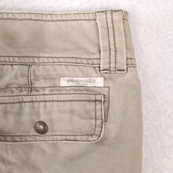 Abercrombie & Fitch vintage Y2K cargo pants flare low rise gorpcore khaki green - Picture 3 of 14